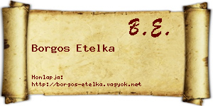 Borgos Etelka névjegykártya